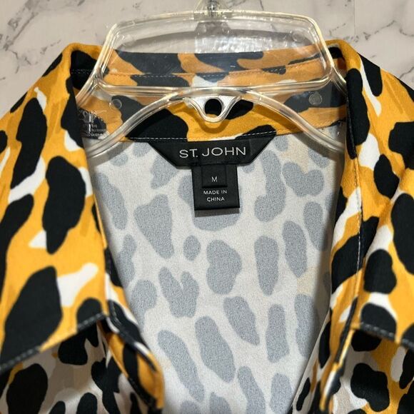 St. John Collection Satin Back Leopard
Print Shirt - Picture 3 of 10